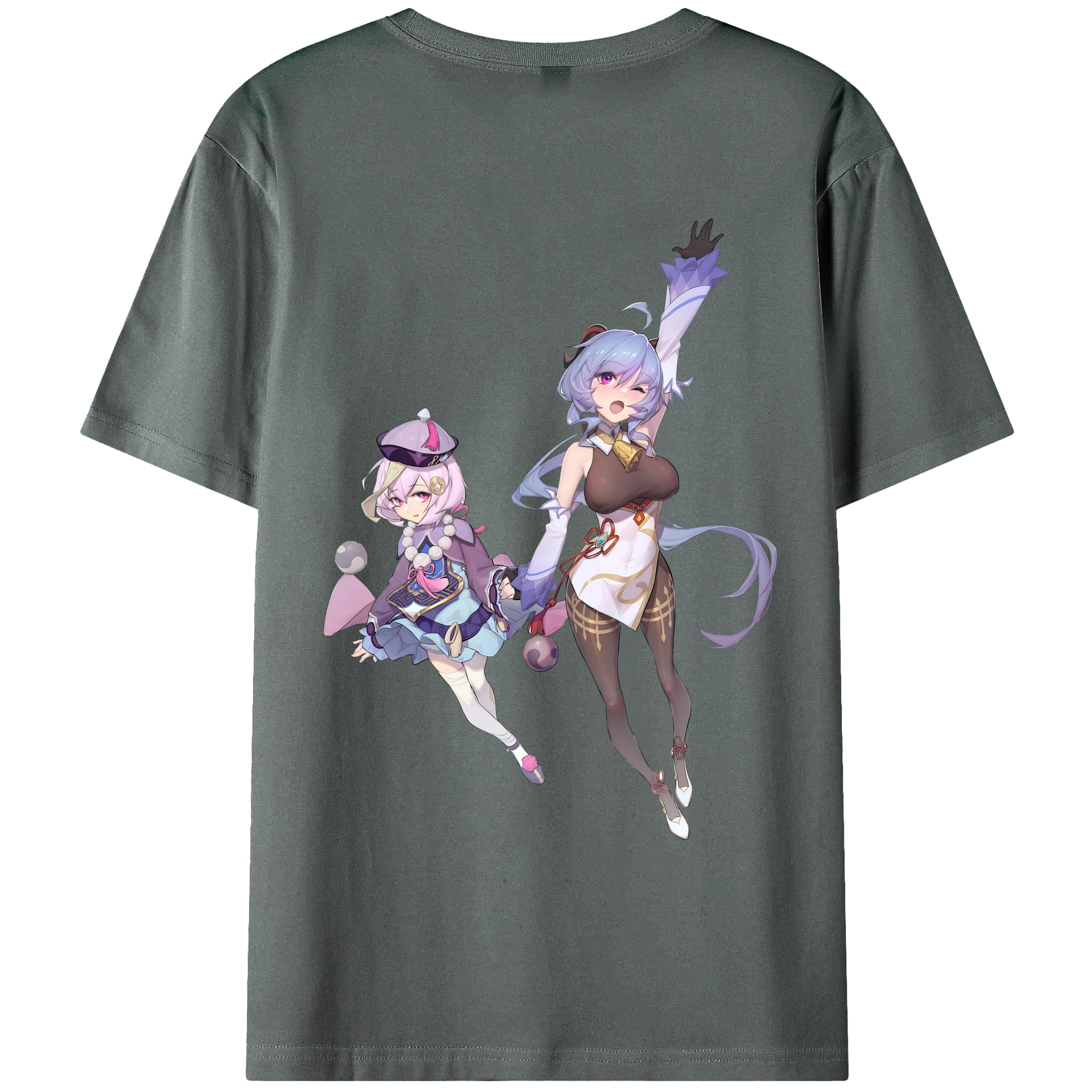 げんし神 七七 なな  genshin Nana 綿100％ メンズ半袖Tシャツ（バックプリント） 通気性